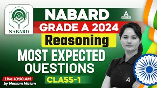 NABARD Grade A 2024  NABARD Grade A Reasoning Most Expected Questions 1  Reasoning By Neelam Mam [upl. by Iridissa297]