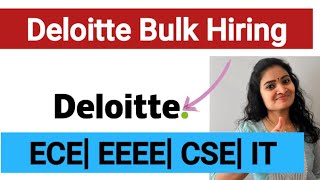 Deloitte Bulk Hiring Latest Deloitte Hiring Freshers Jobs 2024 [upl. by Ernaline]