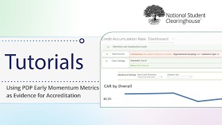 Using PDP Early Momentum Metrics as Evidence for Accreditation [upl. by Baron]