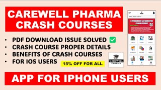 Carewell Pharma Crash Courses  For iPhone Users  pdf Download solved ✅️ Carewell Pharma [upl. by Atinaujnas]