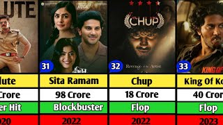 Dulquer Salmaan Hits and Flop Movie List  Kurup  Sita Ramam  King of Kotha [upl. by Anuahc]