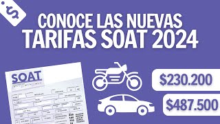 CONOZCA LOS PRECIOS DEL SOAT 2024 [upl. by Naahsar913]