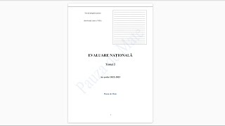 Testul 2 de pregatire pentru Evaluare Nationala 2023 [upl. by Akcebar661]