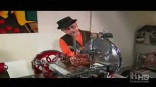 Emilio Mitidieri Demos Antique Berkel Meat Slicer [upl. by Nesyt921]