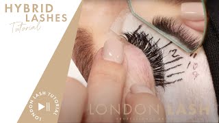 How to do Hybrid Lashes  Eyelash Extensions Hybrid Lashes Tutorial [upl. by Asp276]