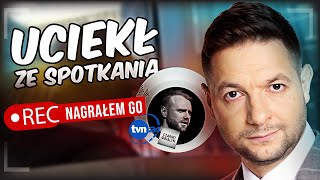 UCIEKŁ ZE SPOTKANIA Dziennikarz TVN24 nagrany [upl. by Ivo]