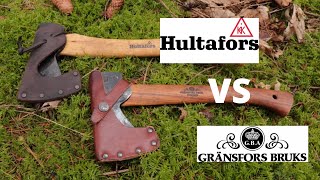 Gränsfors Bruks Wildmarksbeil vs Hultafors Hultan  Bushcraft Hatchets in a Test [upl. by Stav426]