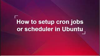 How to setup cron jobs or scheduler in Ubuntu 2041 for python script [upl. by Ymrots443]