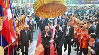 First Day of Water Festival 2024 was Epics by King Norodom Sihamoni Cambodians stand to cheers [upl. by Atsirhc]