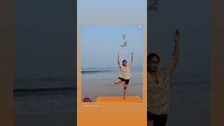 Deepthi Sunaina at Goa doing yoiga [upl. by Anaerb]