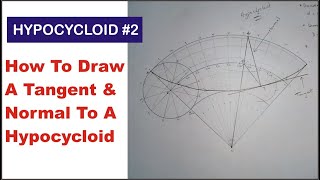 HYPOCYCLOID 2 How to Draw a Tangent and Normal to a Hypocycloid Curve in Technical Drawing [upl. by Setiram]