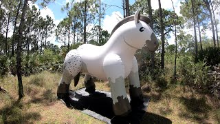 Life Size Inflatable Belgian Draft Horse from Puffy Paws Toys [upl. by Nilyram954]