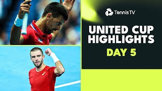 Djokovic vs Lehecka Coric vs Griekspoor TsitsipasSakkari Play  United Cup 2024 Day 5 Highlights [upl. by Sukul]