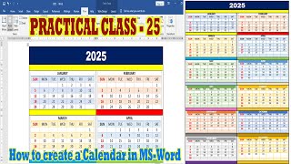 How to create a calendar in ms word   How to create one year calendar in ms word [upl. by Nylave]