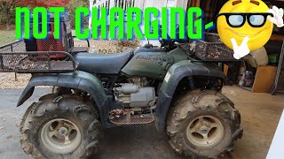 ATV not charging battery diagnose and repair Honda Foreman [upl. by Nylirej]