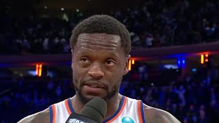 Julius Randle applauds OG Anunobys debut performance in Knicks W  NBA on ESPN [upl. by Ynatsyd]