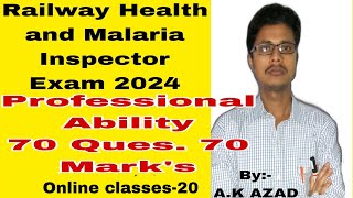 Railway Health and malaria Inspector online exam 2024online classes Class20 [upl. by Bates]