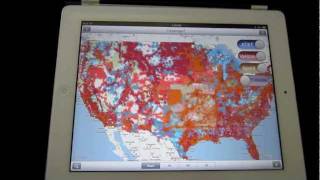 Coverage Compare Verizon ATampT Sprint amp TMobile Maps  iPhoneiPad App Demo [upl. by Ateinotna162]