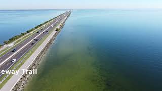 Bike walk or run across Tampa Bay  The Courtney Campbell Causeway Trail [upl. by Ennairek]