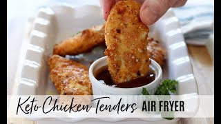 LOW KETO CHICKEN TENDERS  Air Fryer  Oven [upl. by Aitekram]