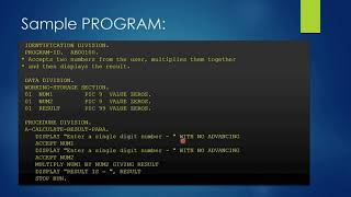 COBOL Sample Program  Accepting inputs from user and perform calculation on them  COBOL Tutorials [upl. by Oloap757]