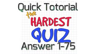 The Hardest Quiz 1  Answer 175  The Game You Never Complete Without Hints [upl. by Mord]