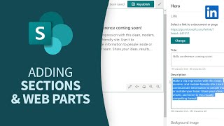 SharePoint Tutorial  The basics of adding sections and web parts [upl. by Lliw]