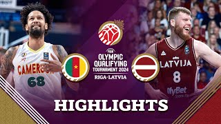 Latvia 🇱🇻 hang tough to overcome Cameroon 🇨🇲 in Riga  Highlights  FIBA OQT 2024 Latvia [upl. by Skvorak]