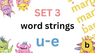 Phase 3 phonics Word Strings for learning to read and write phonics screening check in primary KS1 [upl. by Airdni235]