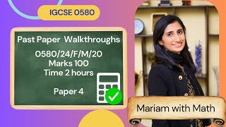 058042FM20 IGCSE Math Past Paper Walkthrough for Syllabus 2025 [upl. by Anitap801]