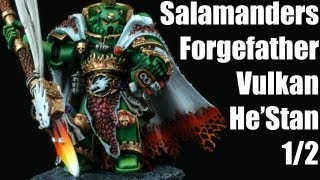 How to paint Vulkan HeStan the Forgefather of Salamanders Space Marines Warhammer 40k Airbrush 1 [upl. by Nitsed]