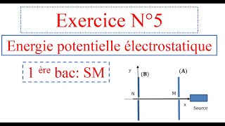 Exercice N° 5 énergie potentielle électrostatique 1BAC SM [upl. by Anaidiriv131]