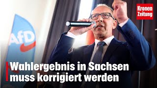 Panne betrifft AfD Wahlergebnis in Sachsen muss korrigiert werden  kronetv NEWS [upl. by Kcirdneh]