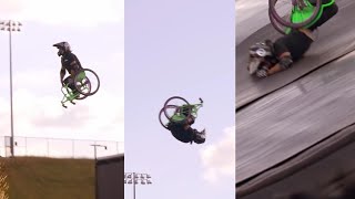 Daredevil in Wheelchair Faceplants on Front Flip Attempt [upl. by Coffee]