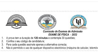 Resolução do exame UPFisica 2022  Parte 1 [upl. by Artek]