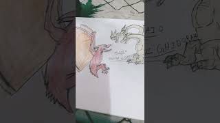 Rodan vs Ghidorah drawing 🔥🦅vs⚡🐉 [upl. by Sitoiyanap18]