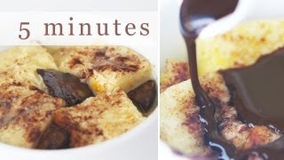 5Minute Chocolate Bread Pudding in Mug  Microwave Recipe 전자렌지 브레드푸딩 만들기 [upl. by Nahor]