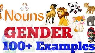 Gender in English Grammar  100 Important Words  Masculine  Feminine  Neuter  Opposite Words [upl. by Ardnwahsal]