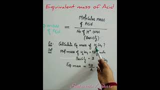 How to Calculate Equivalent Mass of sulphuric acid H2SO4 oilofvitriolytshort [upl. by Simons219]