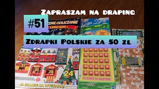 Zdrapki Lotto 51Draping w PolsceMix zdrapek za 50 złGrattage de billets de Polognepolish scratch [upl. by Wasson]