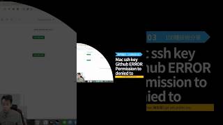 EP003 Mac ssh key Github ERROR Permission to denied to  mac 鑰匙圈  git ssh public key  Shorts [upl. by Ulyram]