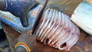 Amazing Seer Fish Cutting SkillsExpert Cutting Seer Fish In Kasimedu Fish Market [upl. by Erin30]