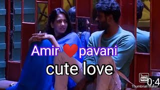 Amir😍pavani cute love Amir pavani WhatsApp statusBigg boss 5 Tamil [upl. by Chucho]