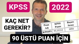 KPSS 2022 DE 90 ÜSTÜ PUAN İÇİN KAÇ NET GEREKİR kpss [upl. by Rilda462]