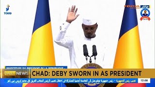 Chad Idriss Déby sworn in as president following disputed elections [upl. by Norvall]