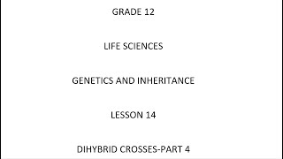 Grade 12 Dihybrid Crosses Part 4 [upl. by Anahsak]