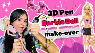 Barbie Doll makeover with 3D Pen 😱 crafteraditi youtubepartner barbiedoll 3dpen CrafterAditi [upl. by Gelb115]