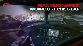 Max Verstappen Monaco Flying Lap Helmet Cam Pure Sound Formula One Car Simulation [upl. by Artenal]