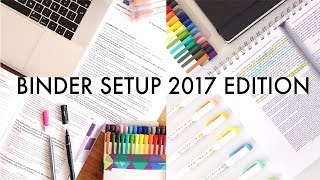 BINDER SETUP and Organisation StepbyStep  For Highschool and College [upl. by Ecinnaj]