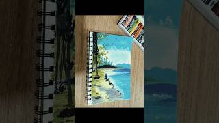 Easy oil pastel scenery shots drawing painting scenery [upl. by Ytineres]